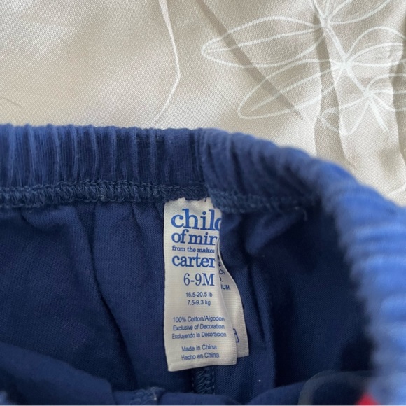 baby 6/9 m Gray and Blue Shorts Set - Picture 3 of 4